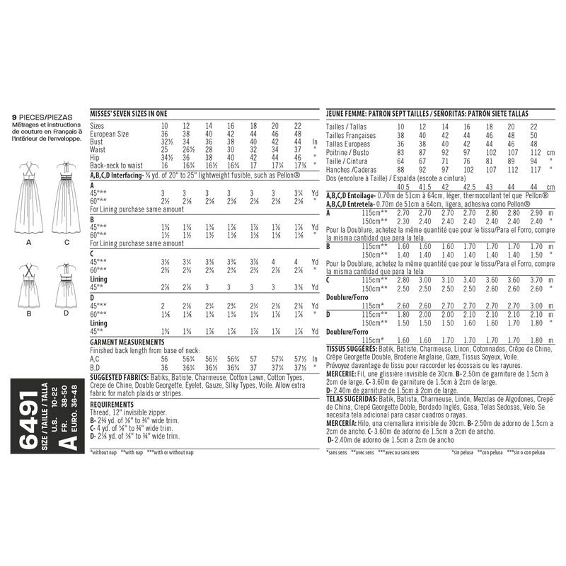 Patron New Look 6491 - Robe d'été