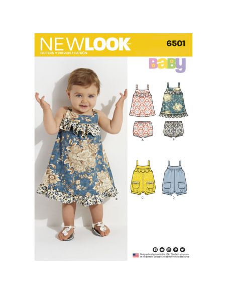 Patron New Look 6501 - Robe bébé