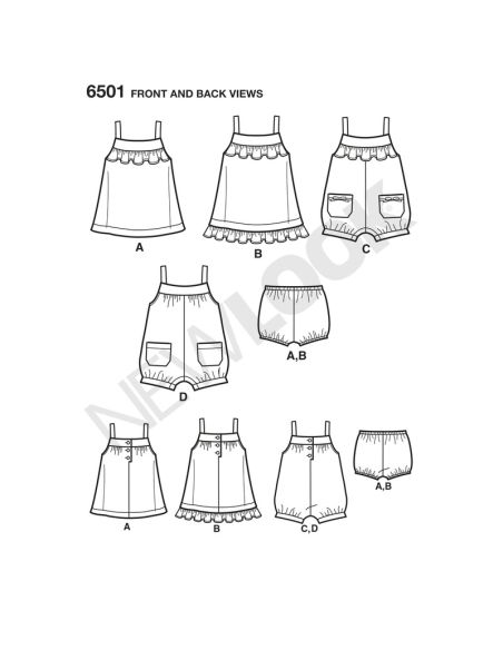 Patron New Look 6501 - Robe bébé