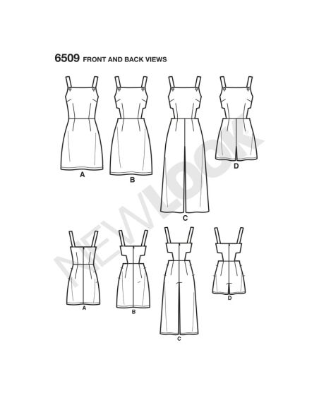 Patron New Look 6509 - Combi - short et combi - pantalon