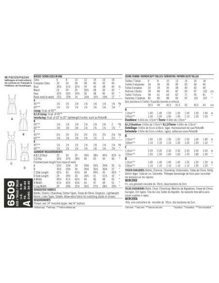 Patron New Look 6509 - Combi - short et combi - pantalon