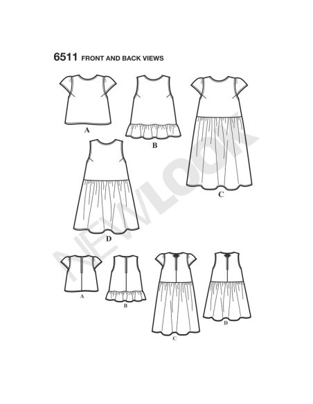 Patron New Look 6511 - Blouse et tunique