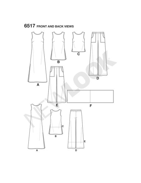 Patron New Look 6517 - Ensemble pour dames
