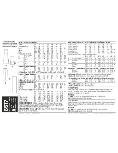 Patron New Look 6517 - Ensemble pour dames