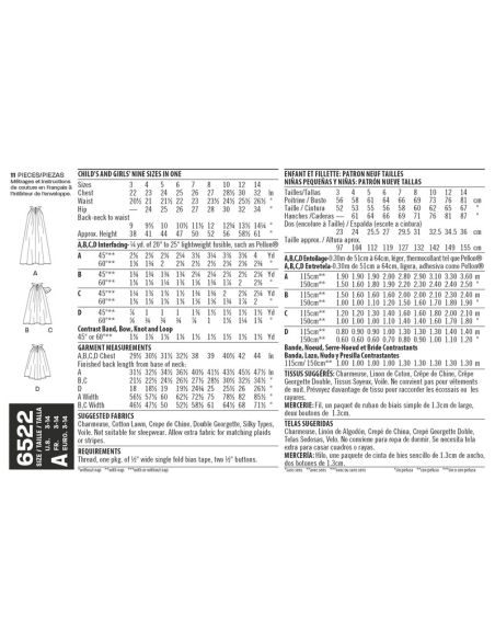 Patron New Look 6522 - Robe fillette