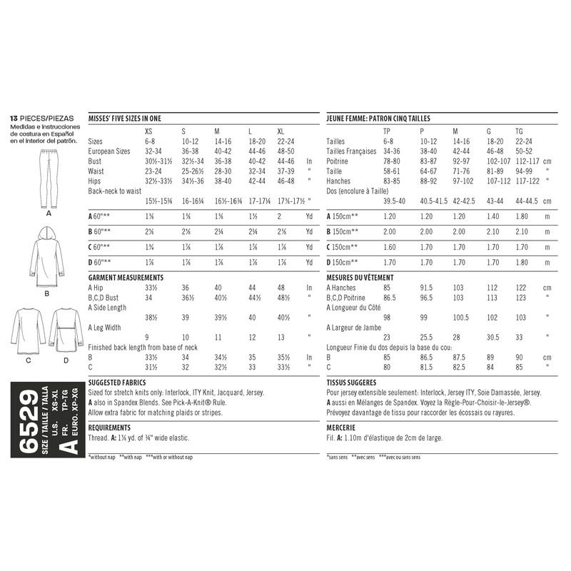 Patron New Look 6529 - Ensemble pour dames