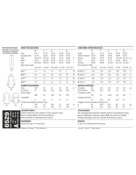 Patron New Look 6529 - Ensemble pour dames