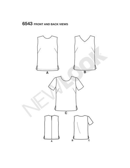 Patron New Look 6543 - Haut