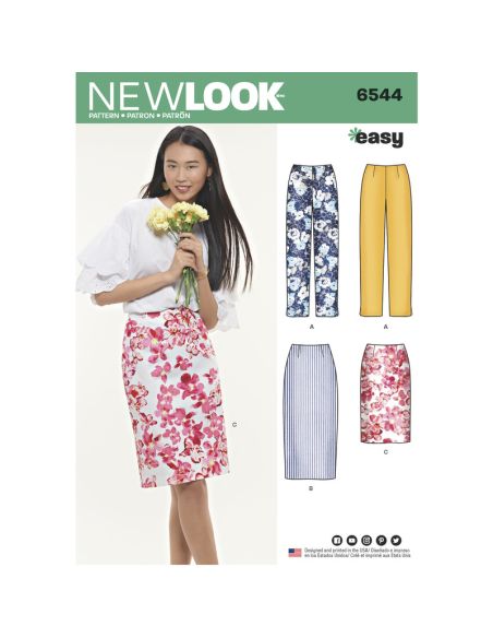 Patron New Look 6544 - Jupe et pantalon