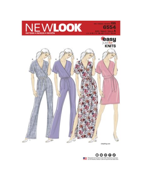 Patron New Look 6554 - Robe ou combinaison