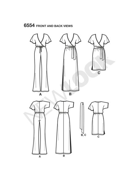 Patron New Look 6554 - Robe ou combinaison