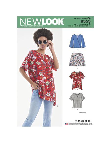 Patron New Look 6555 - Blouse