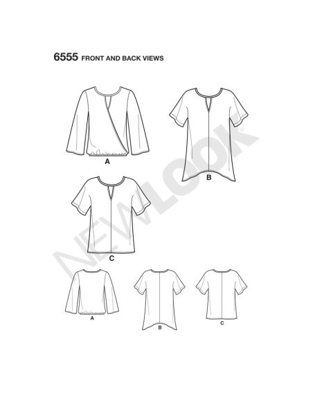 Patron New Look 6555 - Blouse