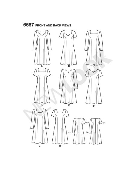 Patron New Look 6567 - Robe