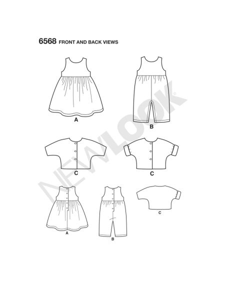 Patron New Look 6568 - Ensemble bébé