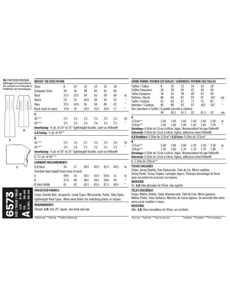 Patron New Look 6573 - Robe et gilet