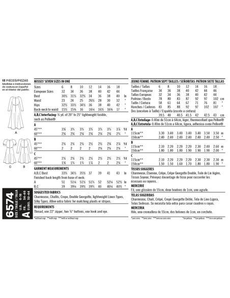 Patron New Look 6574 - Robe