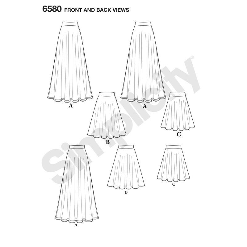 Patron New Look 6580 - Jupe