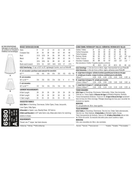 Patron New Look 6580 - Jupe