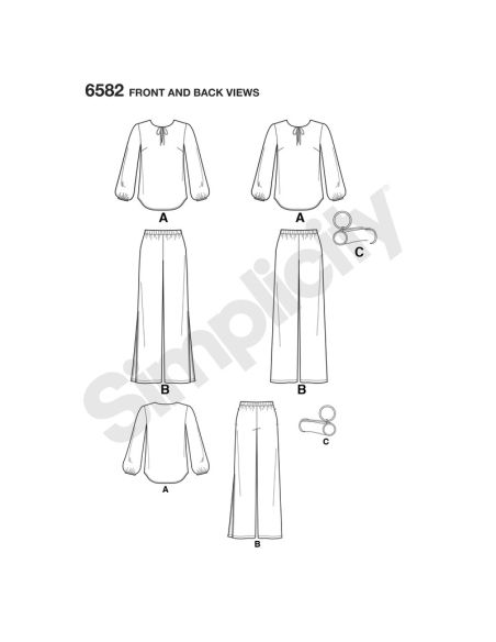 Patron New Look 6582 - Tunique et pantalon