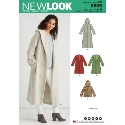 Patron New Look 6585 - Manteau