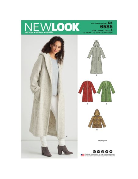 Patron New Look 6585 - Manteau