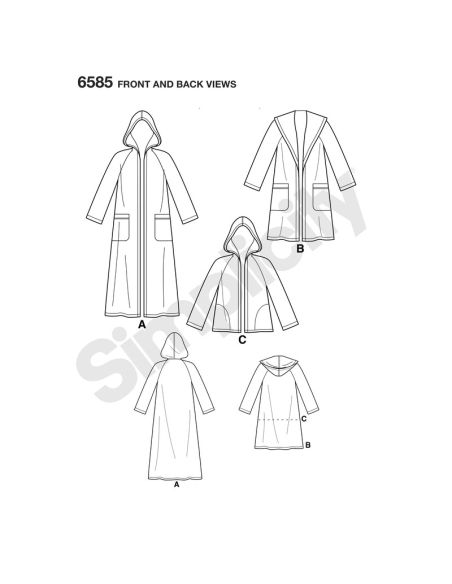 Patron New Look 6585 - Manteau