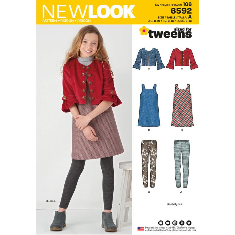 Patron New Look 6592 - Ensemble pour filles