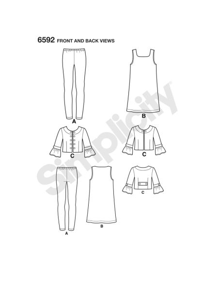 Patron New Look 6592 - Ensemble pour filles