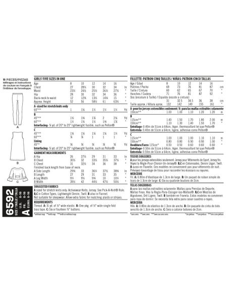 Patron New Look 6592 - Ensemble pour filles