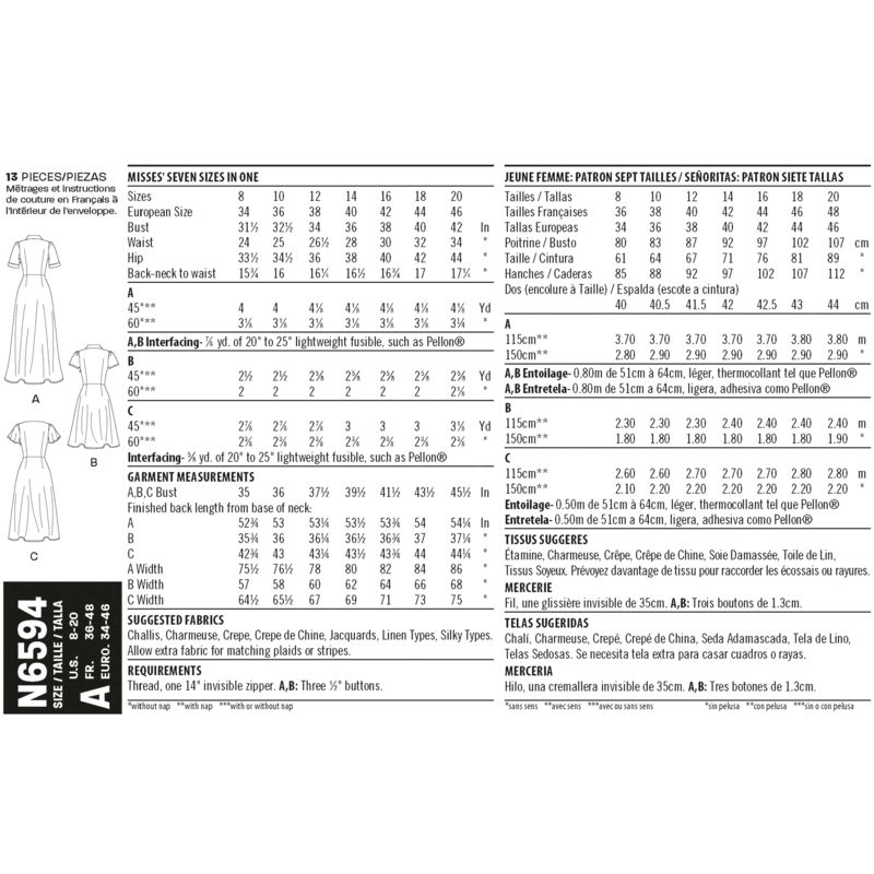 Patron New Look 6594 - Robe