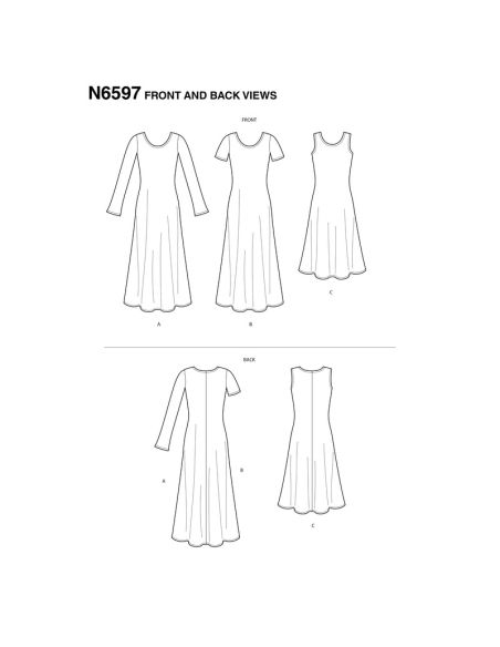 Patron New Look 6597 - Robe longue