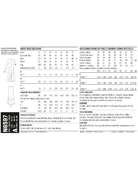 Patron New Look 6597 - Robe longue