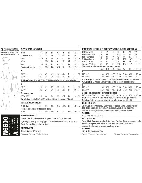 Patron New Look 6600 - Robe