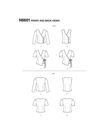 Patron New Look 6601 - Haut en cache cœur