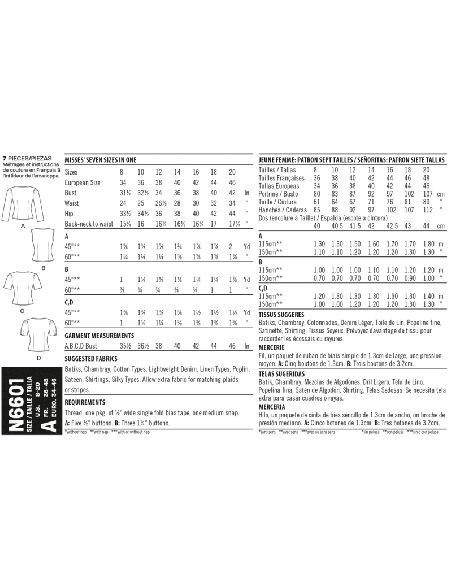 Patron New Look 6601 - Haut en cache cœur
