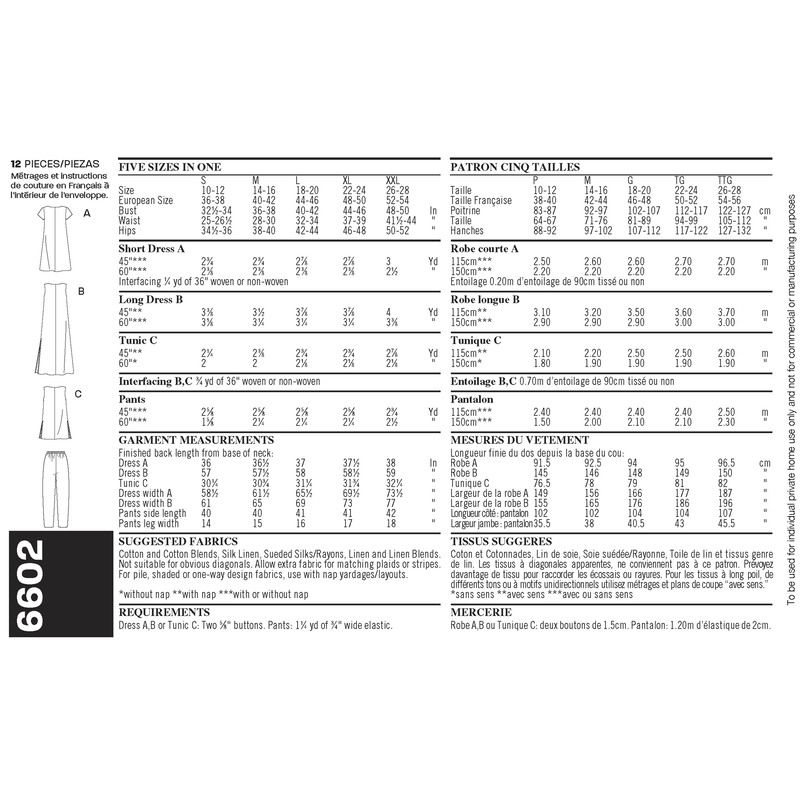 Patron New Look 6602 - Robe