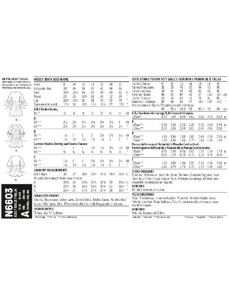 Patron New Look 6603 - Blouse