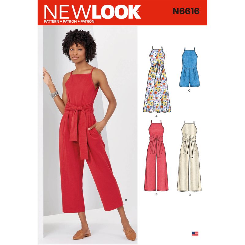 Patron New Look 6616 - Robe et combinaison à bretelles