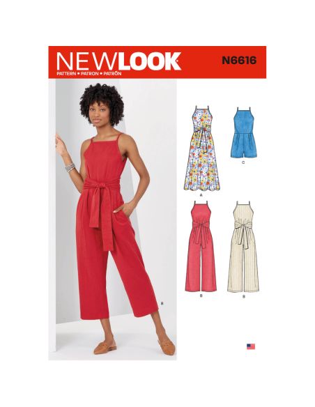 Patron New Look 6616 - Robe et combinaison à bretelles