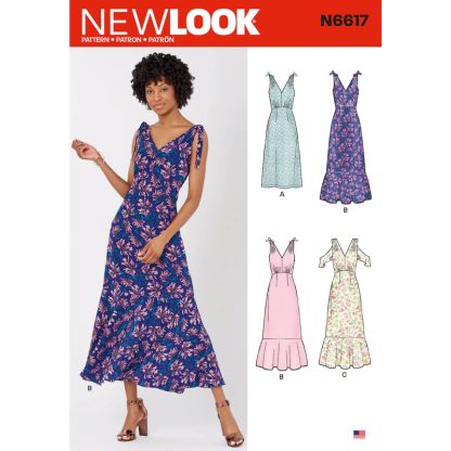 Patron New Look 6617 - Robe à bretelles nouées