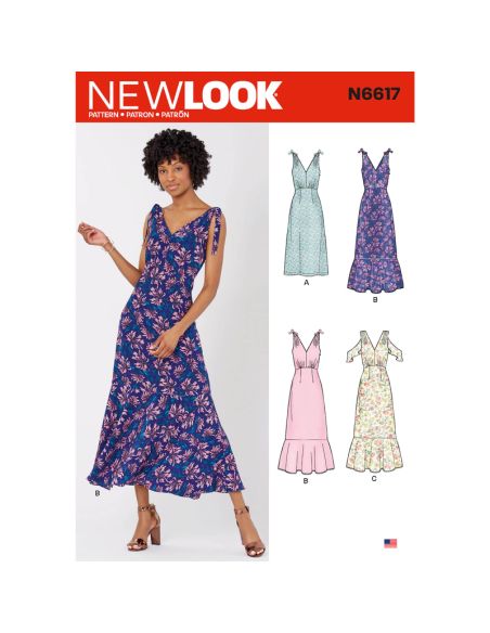 Patron New Look 6617 - Robe à bretelles nouées