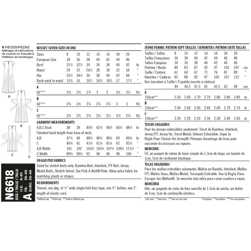 Patron New Look 6618 - Robe