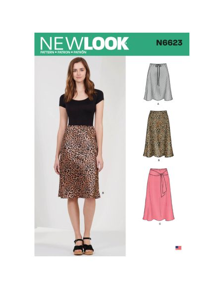 Patron New Look 6623 - Jupe à taille élastique