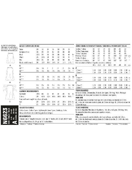 Patron New Look 6623 - Jupe à taille élastique