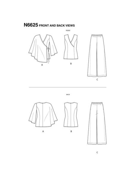 Patron New Look 6625 - Haut et pantalon large