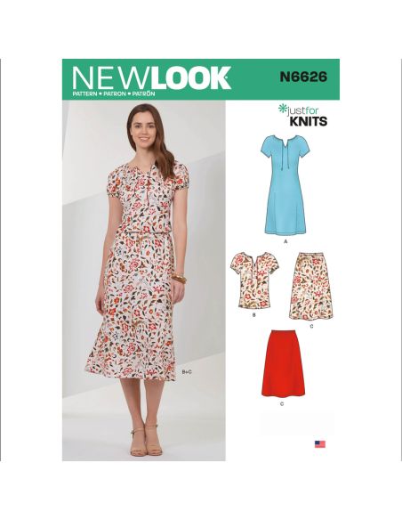 Patron New Look 6626 - Robe, jupe, et haut