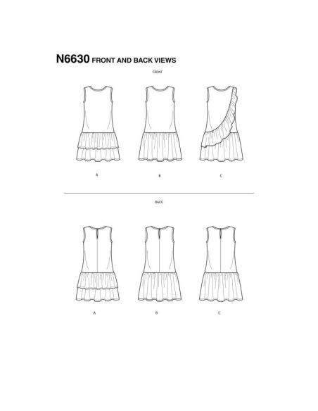 Patron New Look 6630 - Robe à volants