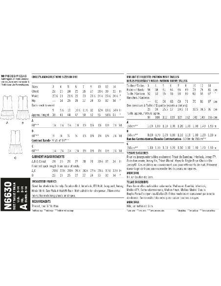 Patron New Look 6630 - Robe à volants