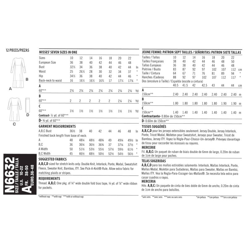 Patron New Look 6632 - Robe pull